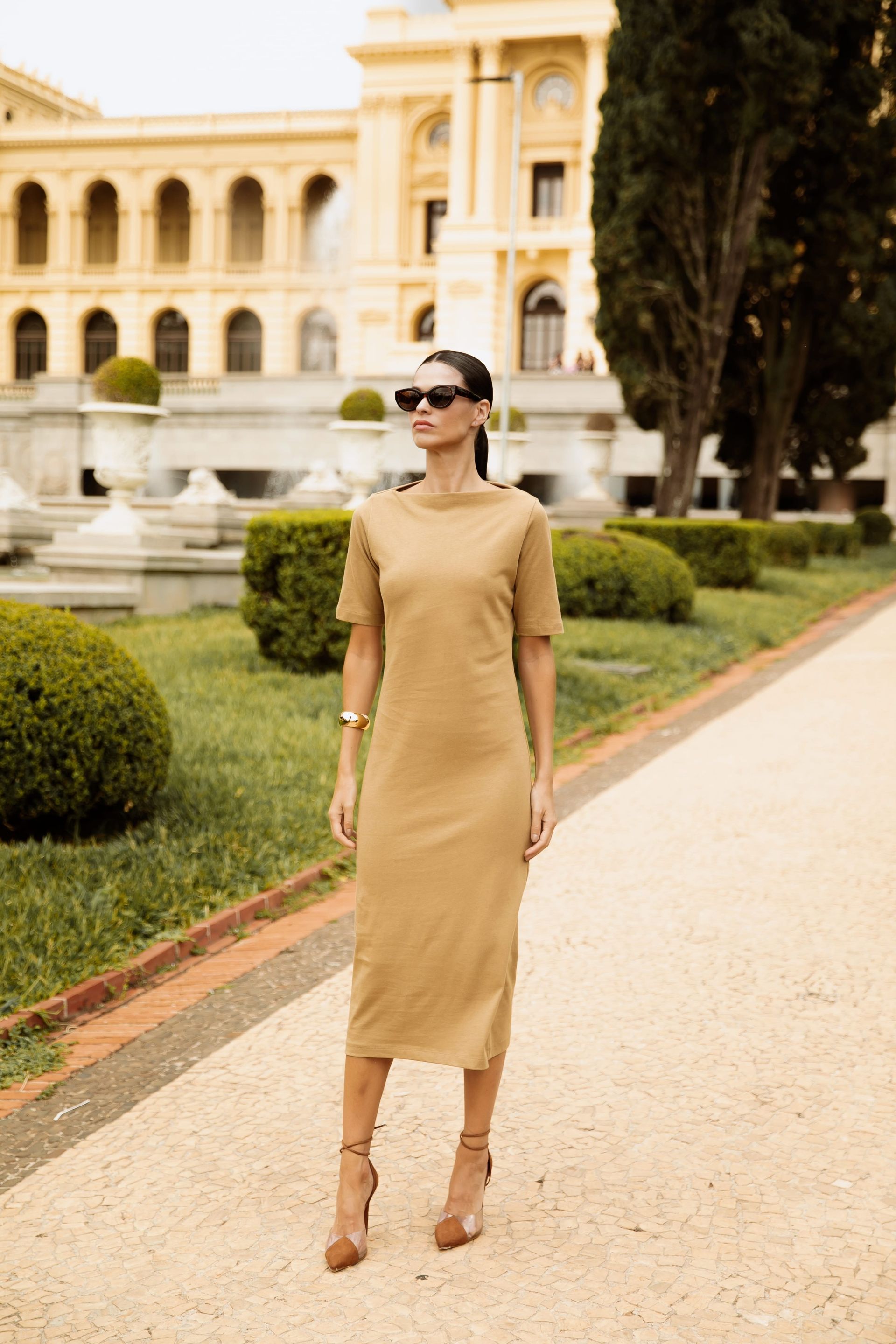 Vestido Midi Canoa Cotton 
