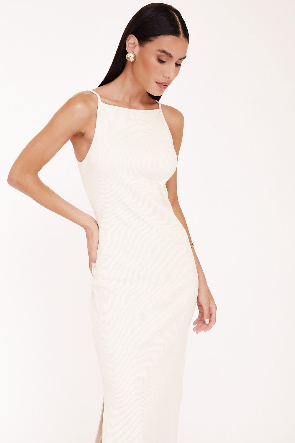 Vestido Midi Canelado Alice 
