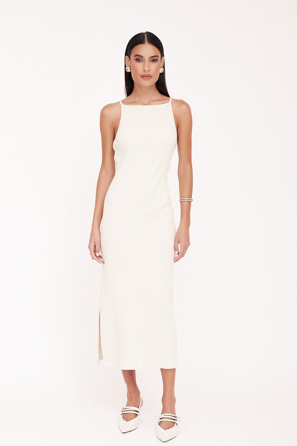 Vestido Midi Canelado Alice 