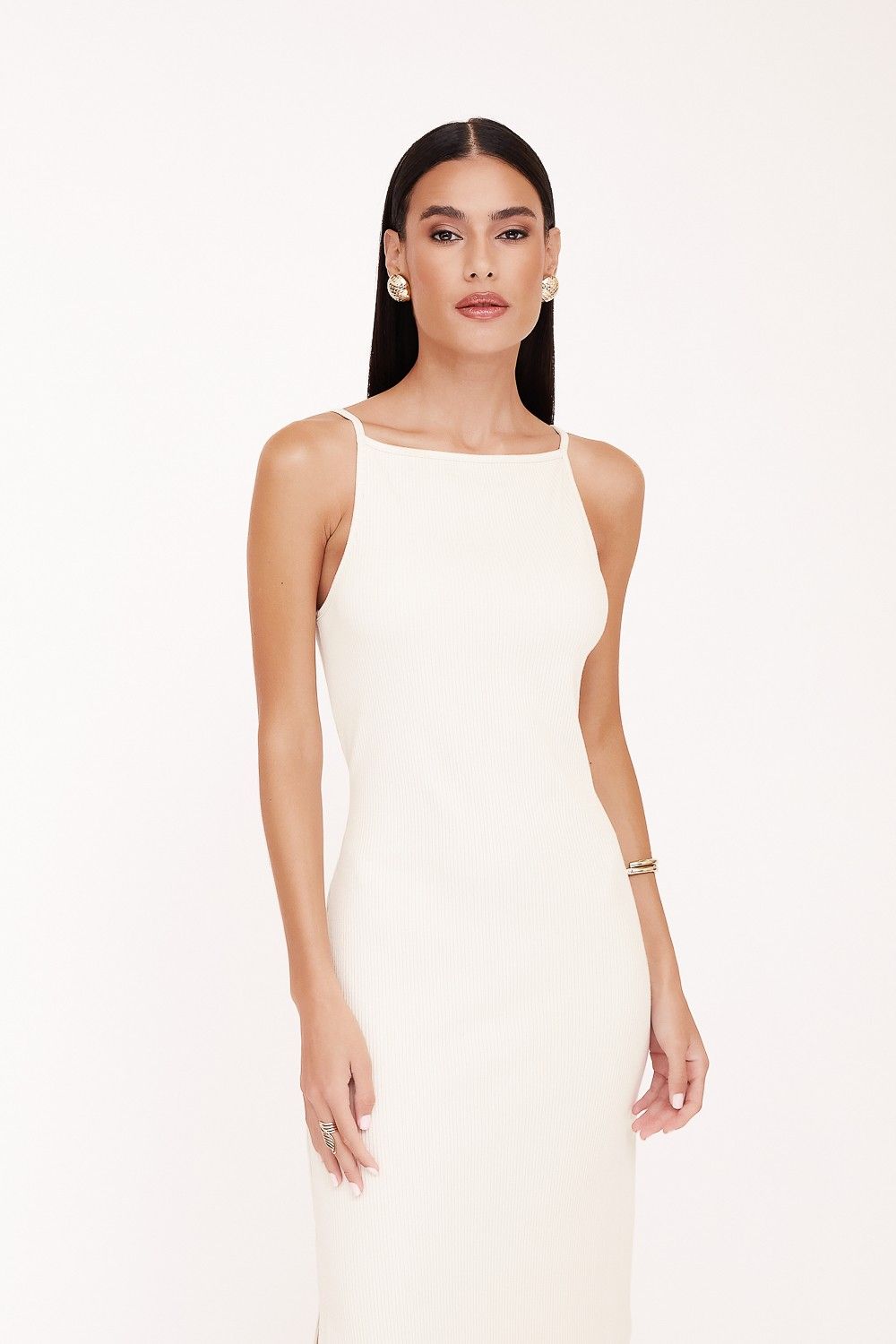 Vestido Midi Canelado Alice 