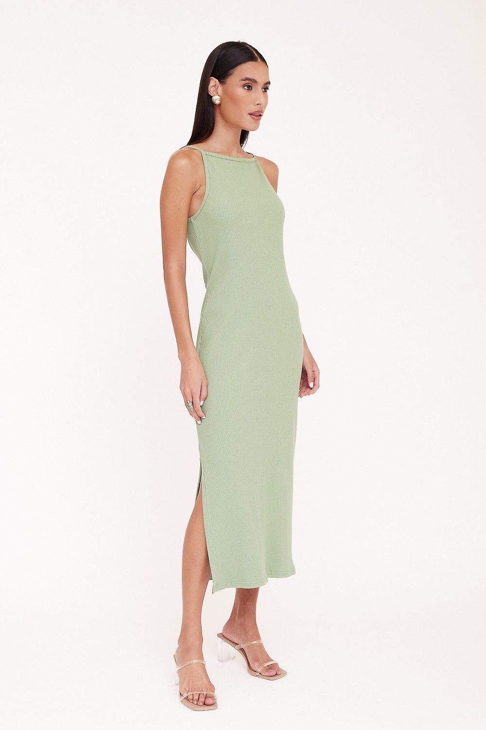 Vestido Midi Canelado Alice 