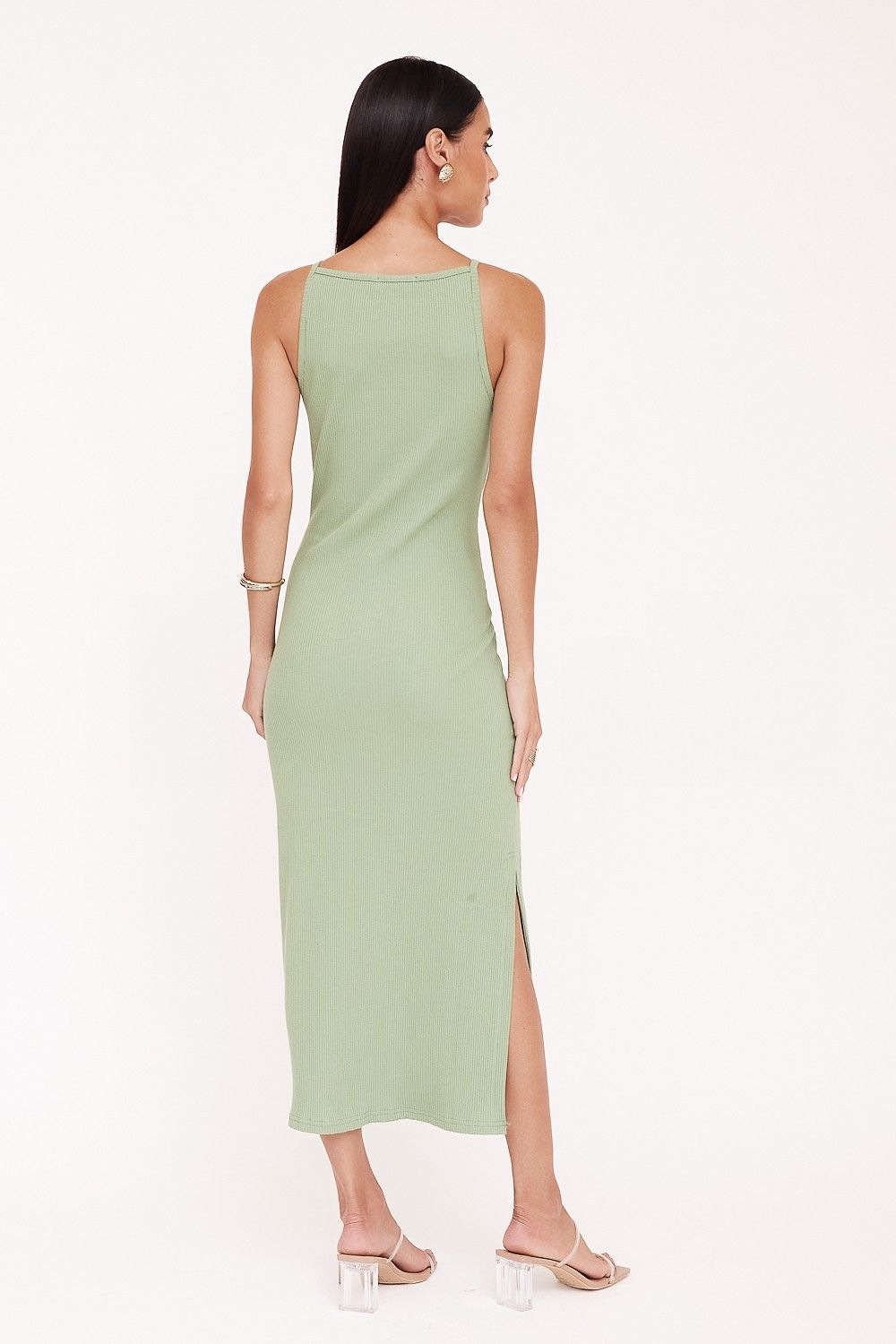 Vestido Midi Canelado Alice 