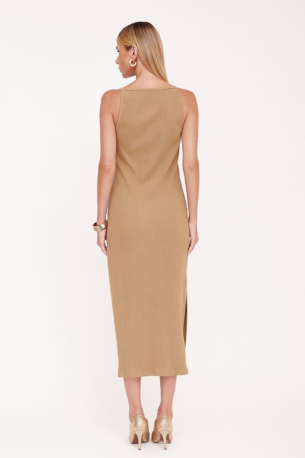 Vestido Midi Canelado Alice 