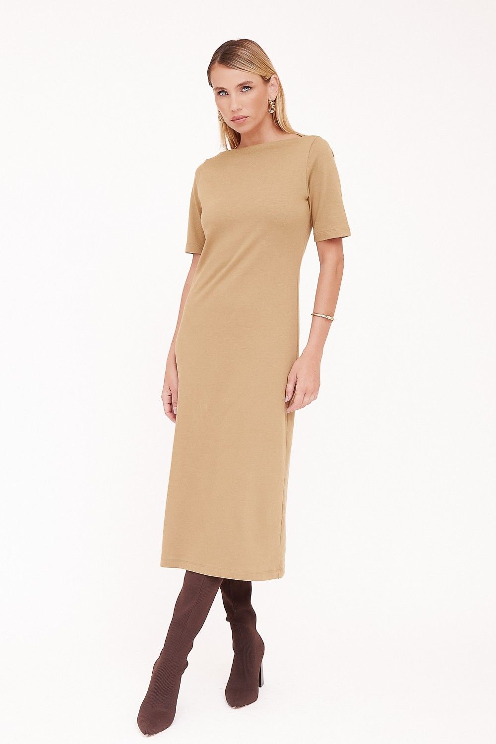 Vestido Midi Canoa Cotton 