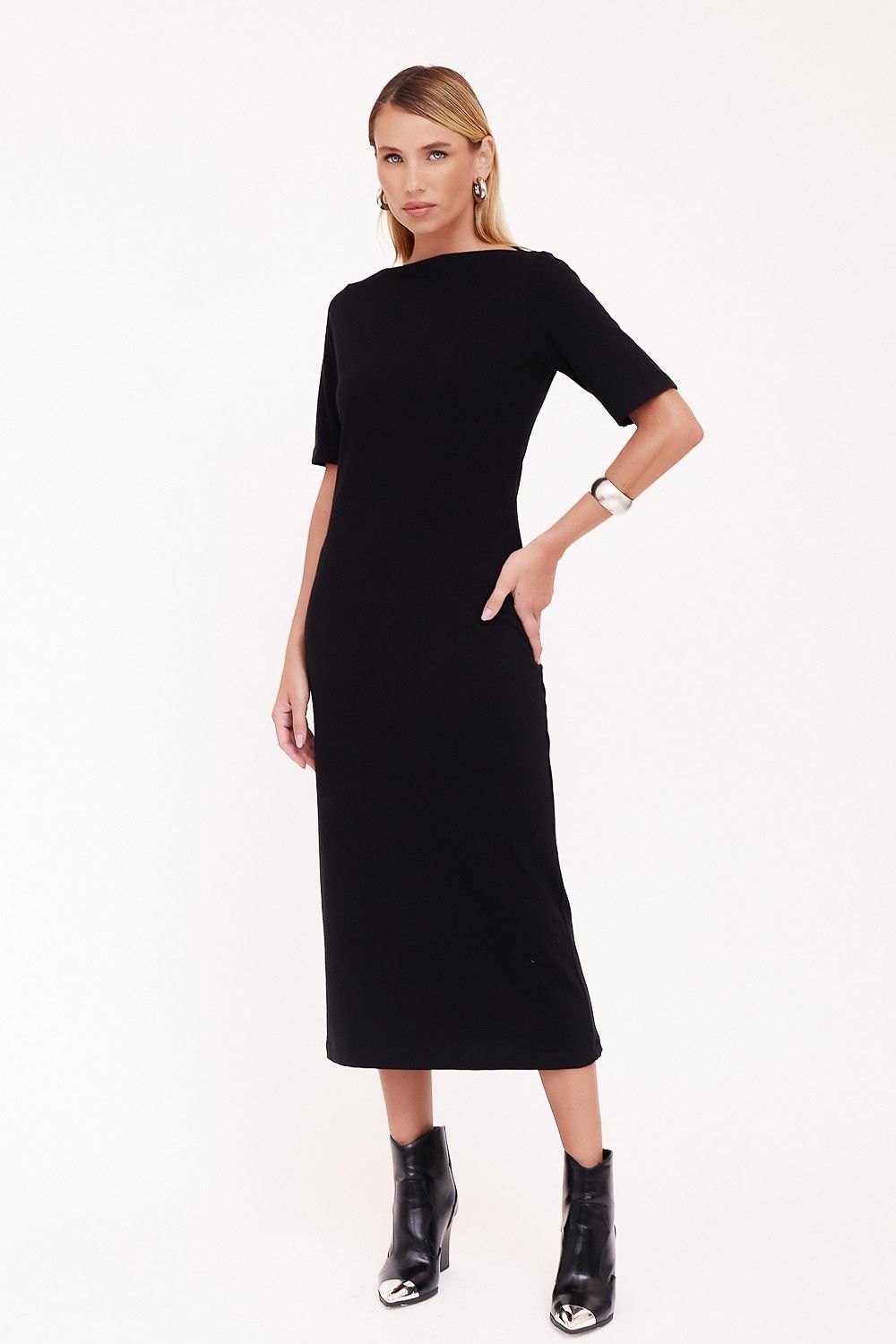 Vestido Midi Canoa Cotton 