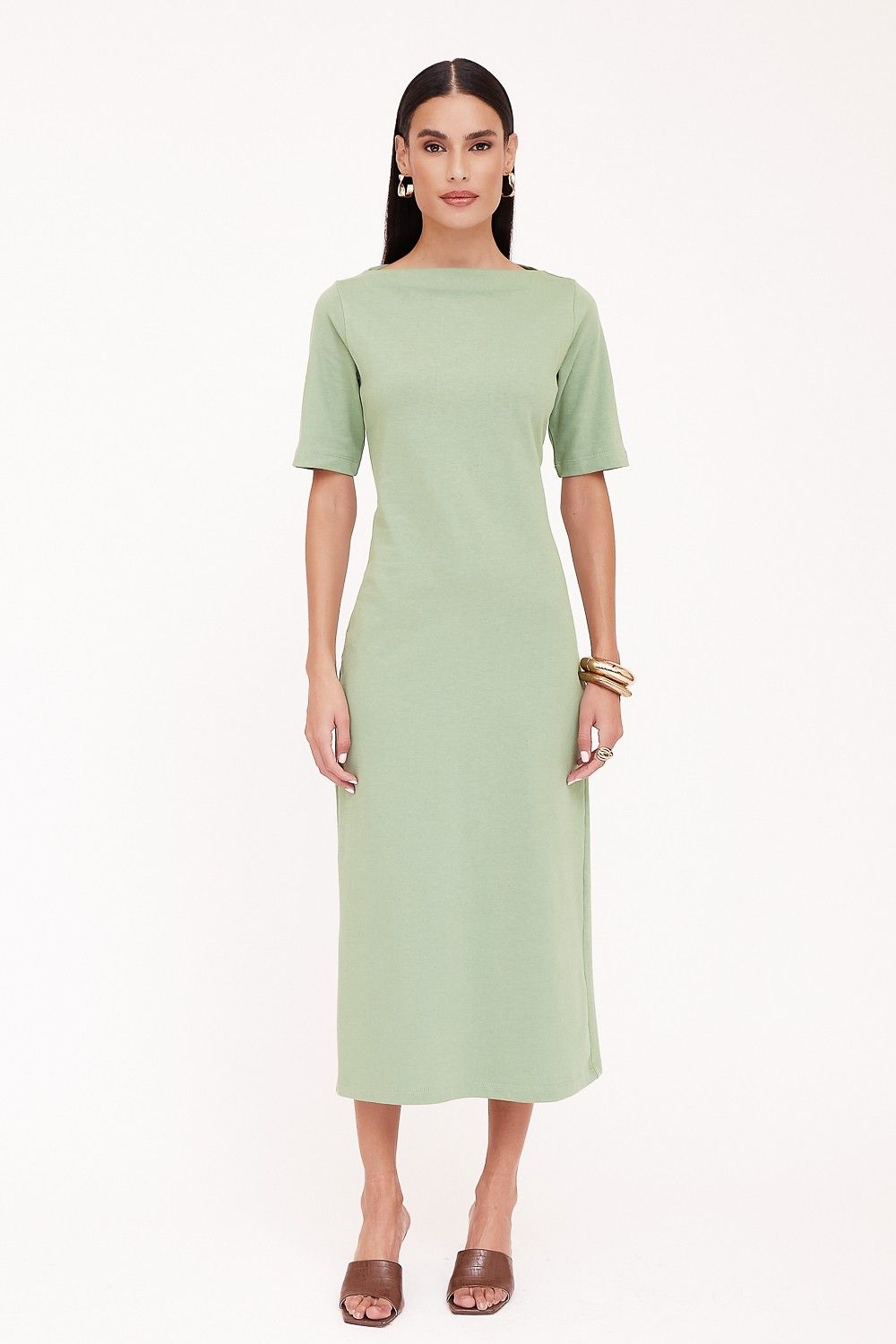 Vestido Midi Canoa Cotton 