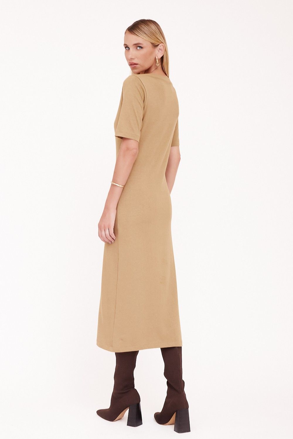 Vestido Midi Canoa Cotton 