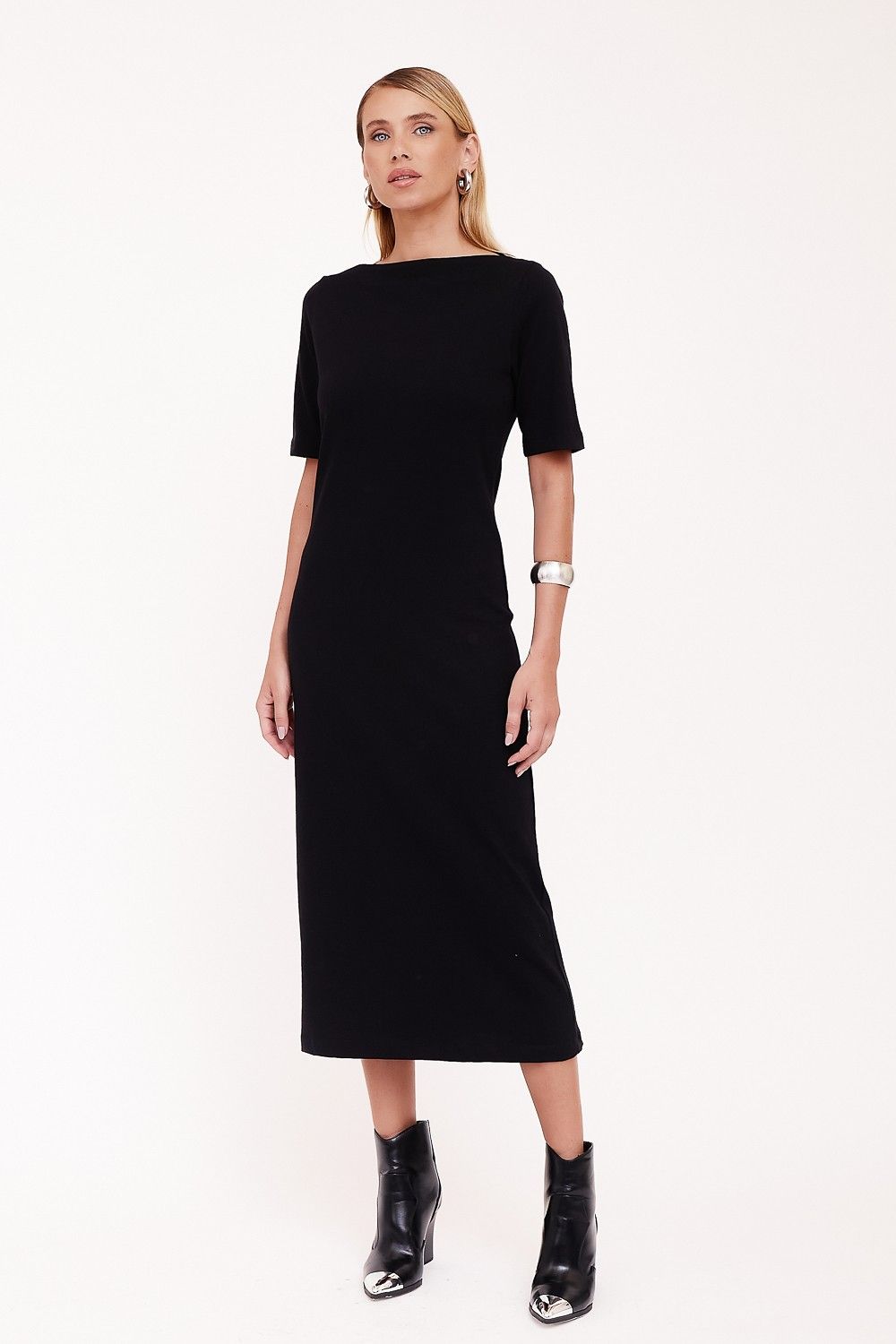 Vestido Midi Canoa Cotton 