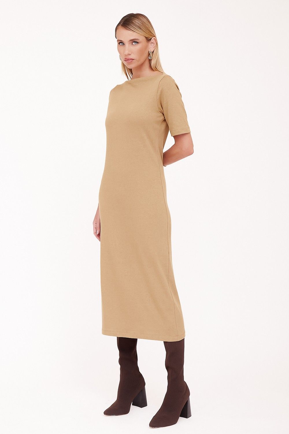 Vestido Midi Canoa Cotton 