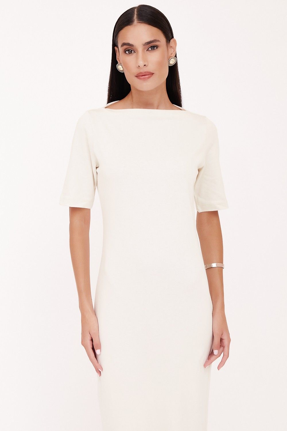 Vestido Midi Canoa Cotton 