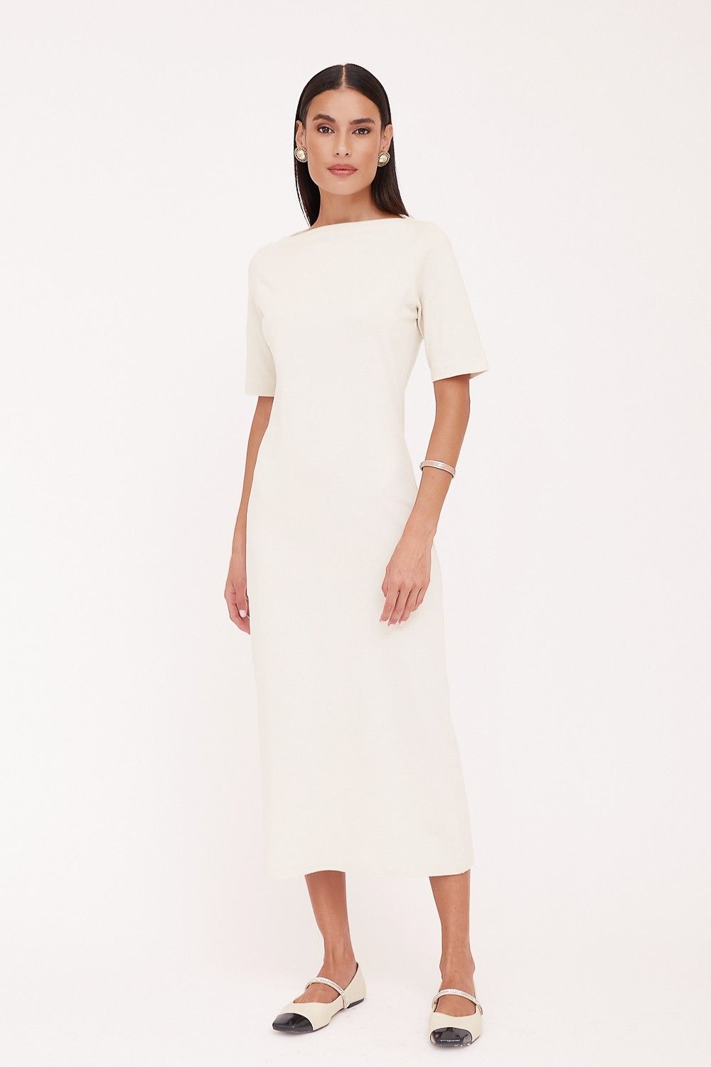Vestido Midi Canoa Cotton 