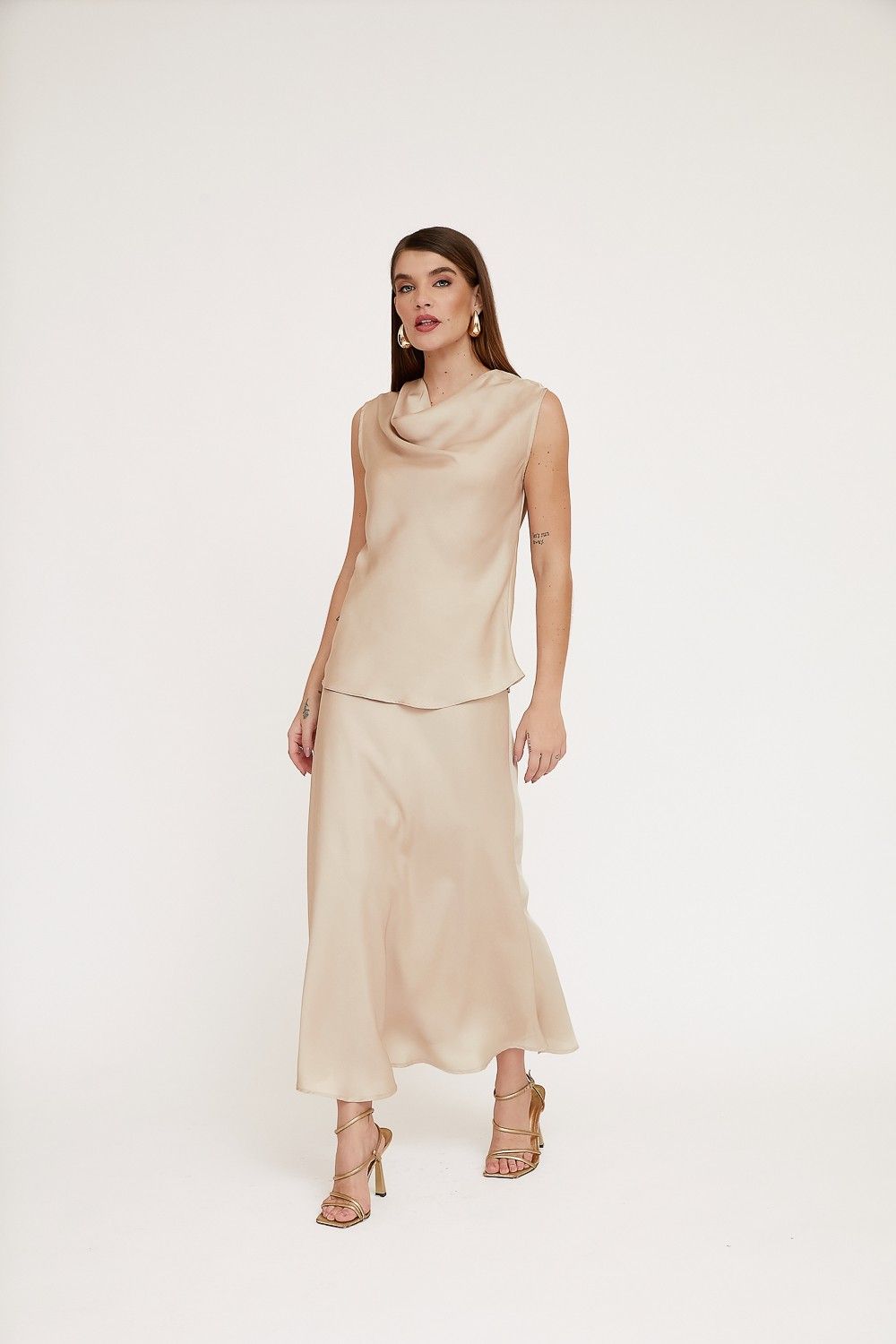 Saia Midi Acetinada Dallas