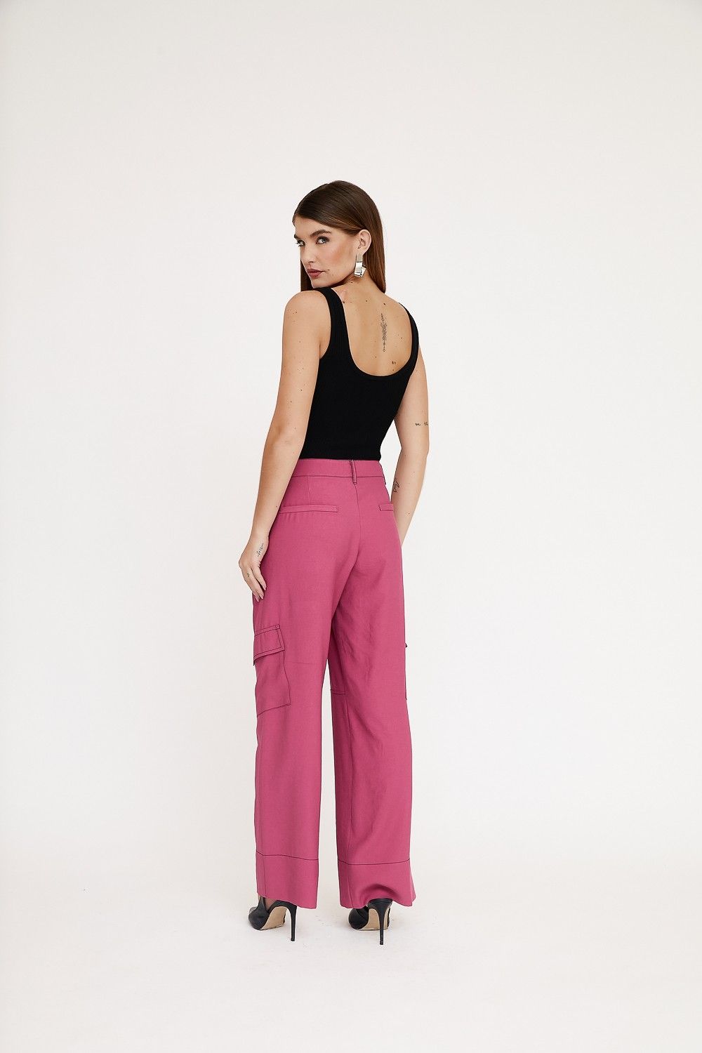 Calça Wide Leg Cargo Marie