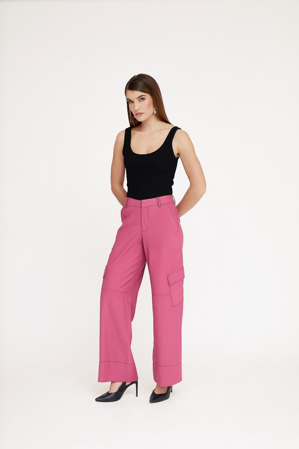 Calça Wide Leg Cargo Marie
