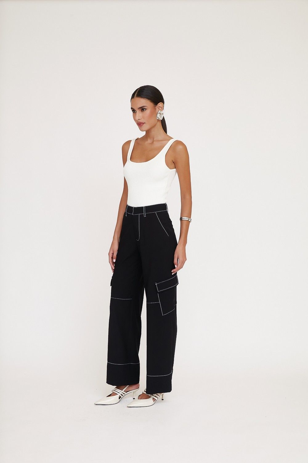 Calça Wide Leg Cargo Marie