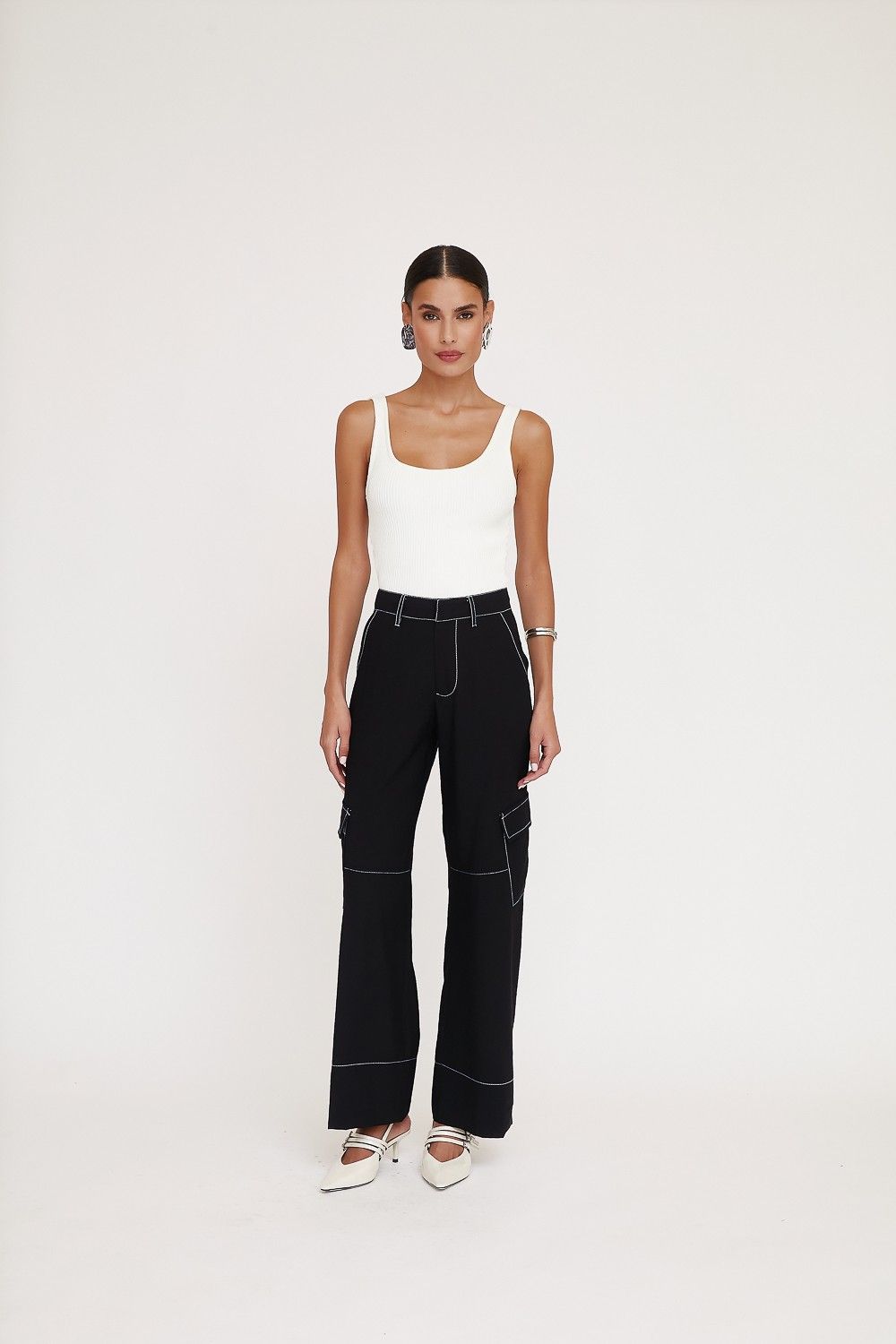 Calça Wide Leg Cargo Marie