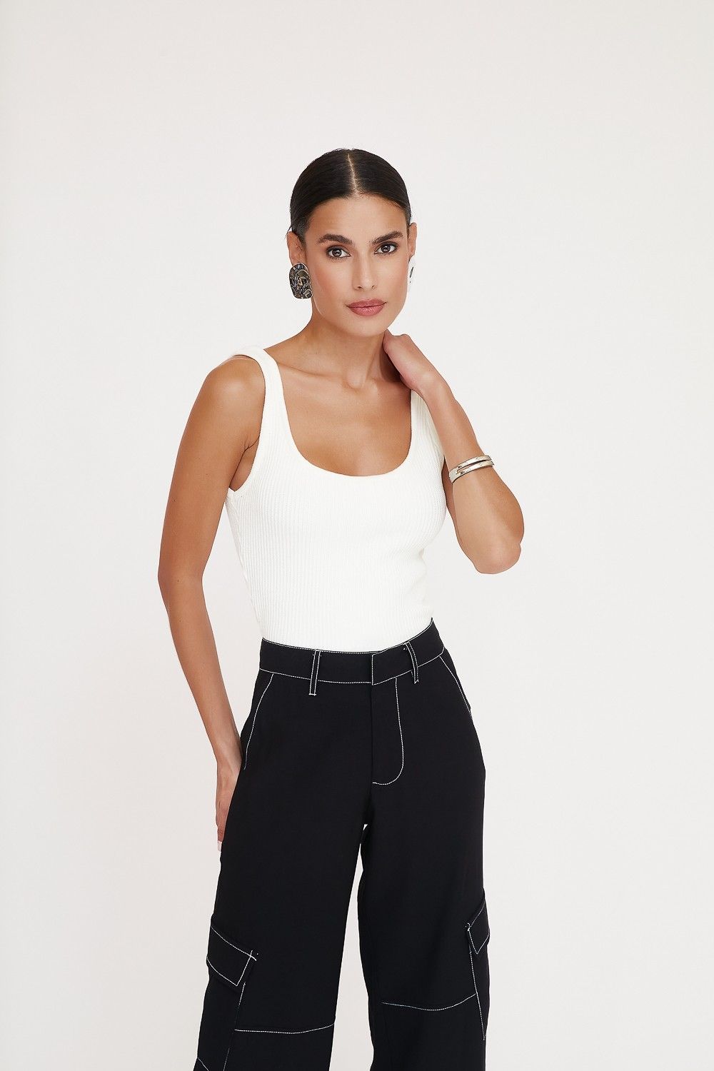 Calça Wide Leg Cargo Marie