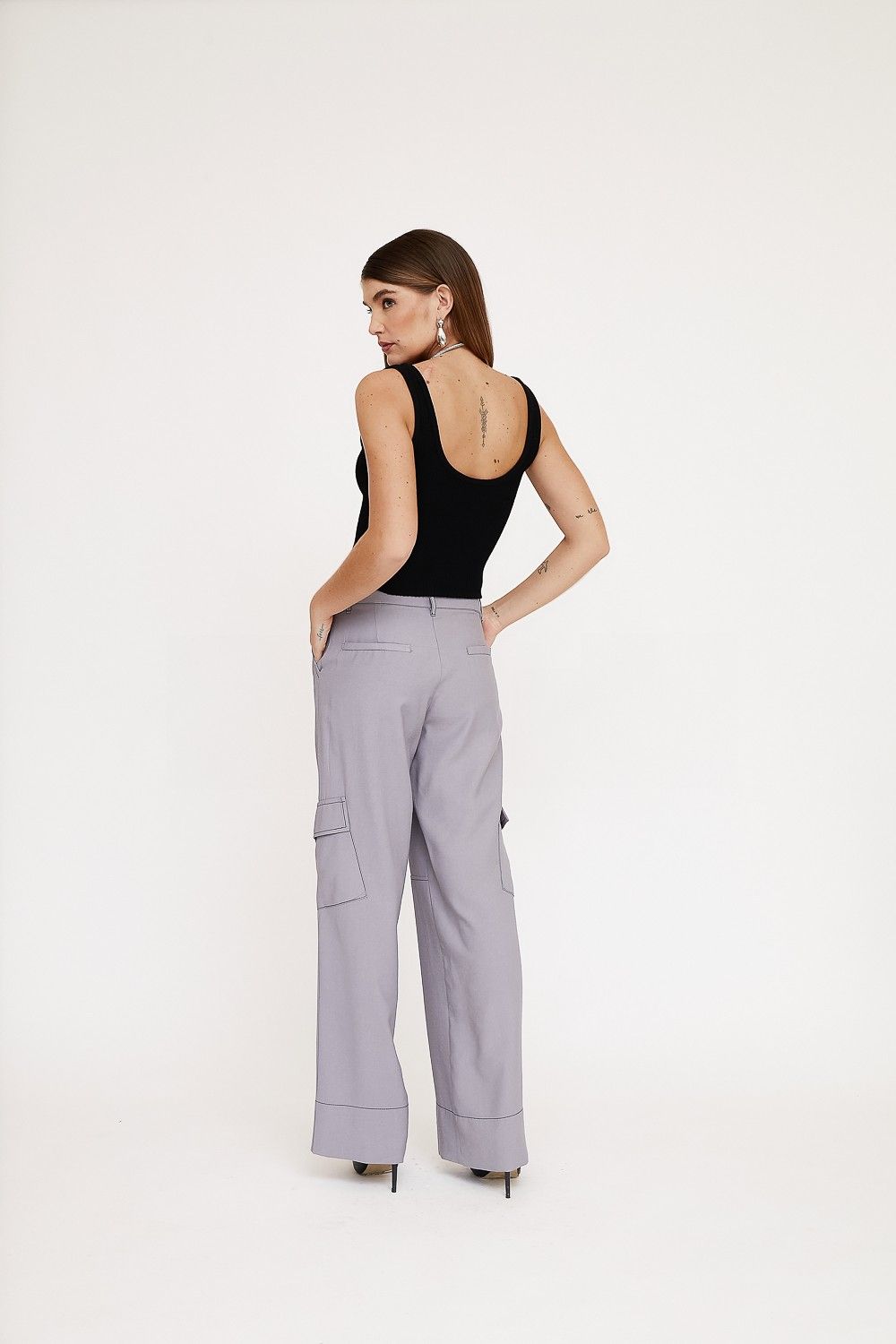 Calça Wide Leg Cargo Marie