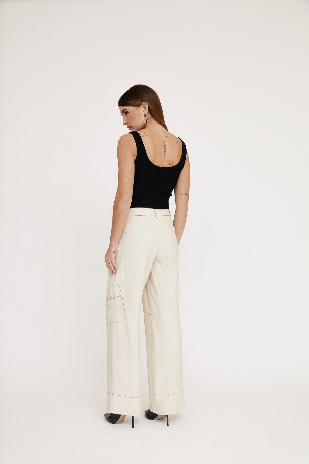 Calça Wide Leg Cargo Marie