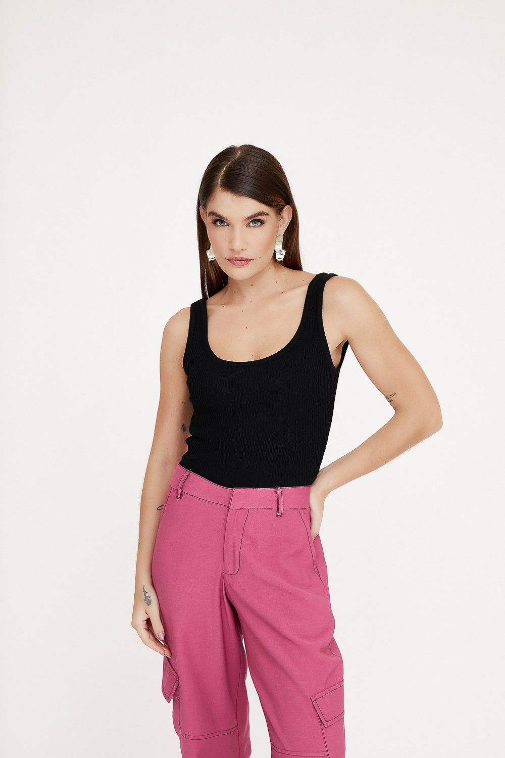 Calça Wide Leg Cargo Marie