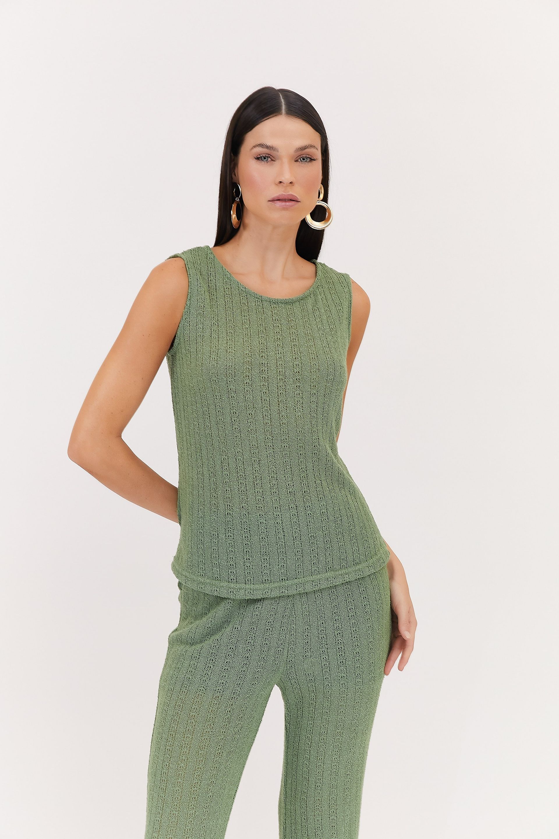 Calça Reta Tricot Hellen
