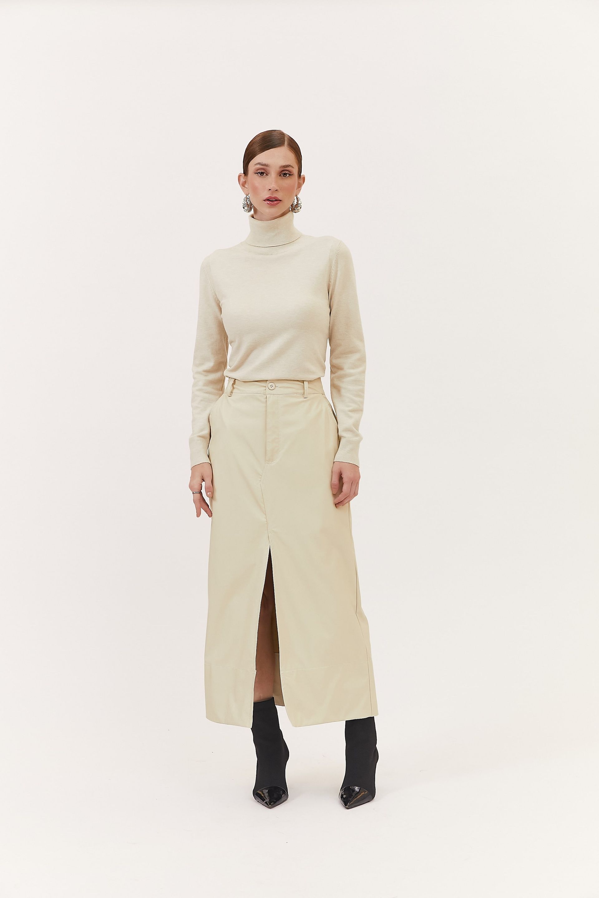 Blusa Tricot Gola Alta Dóris