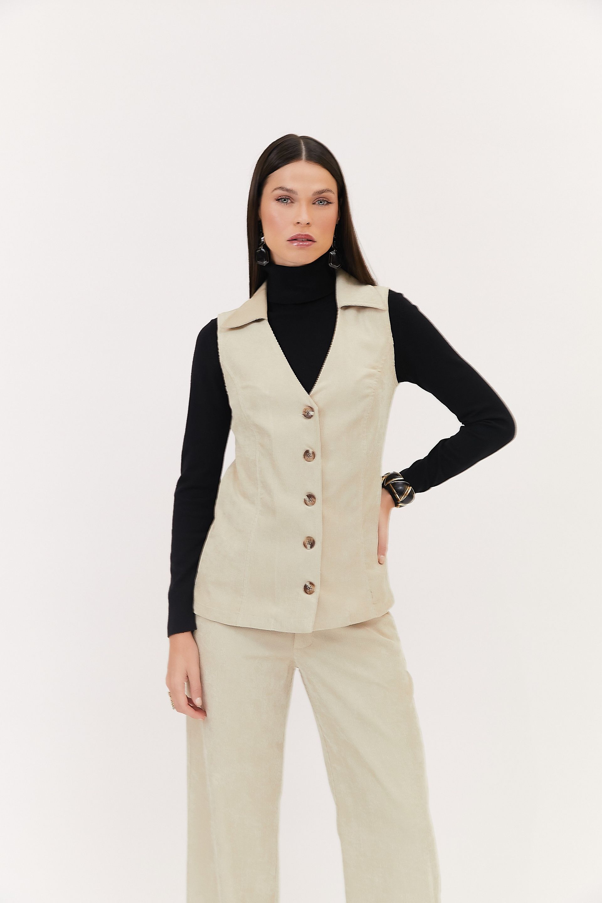 Blusa Tricot Gola Alta Dóris