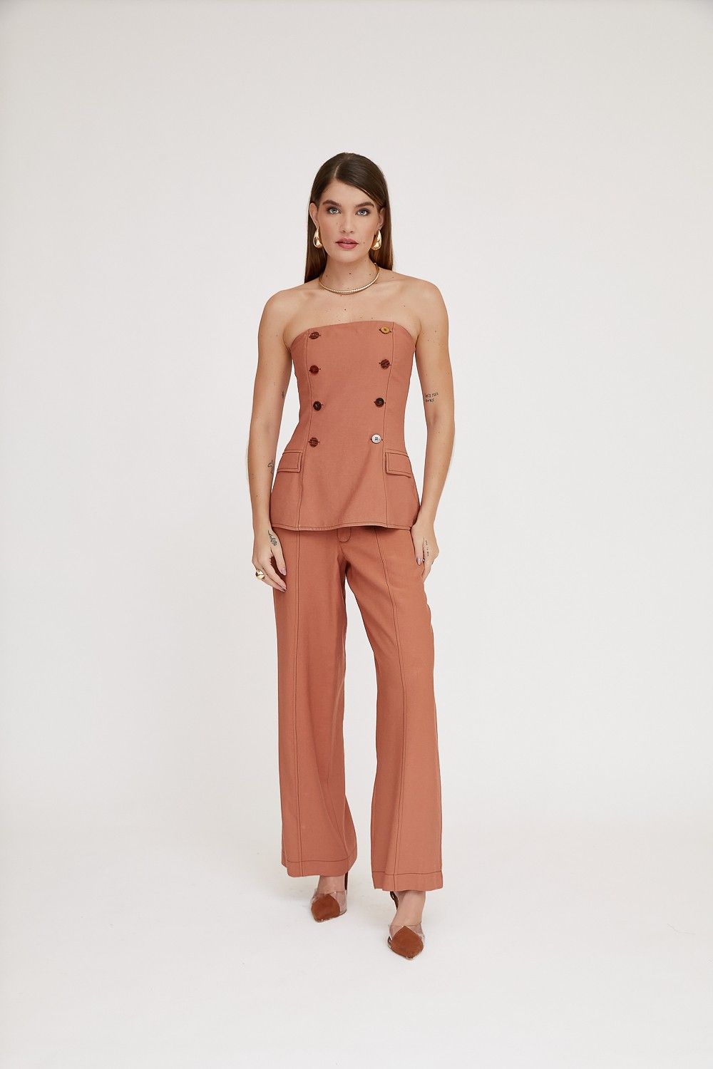 Blusa Alfaiataria Tomara que caia Ulla