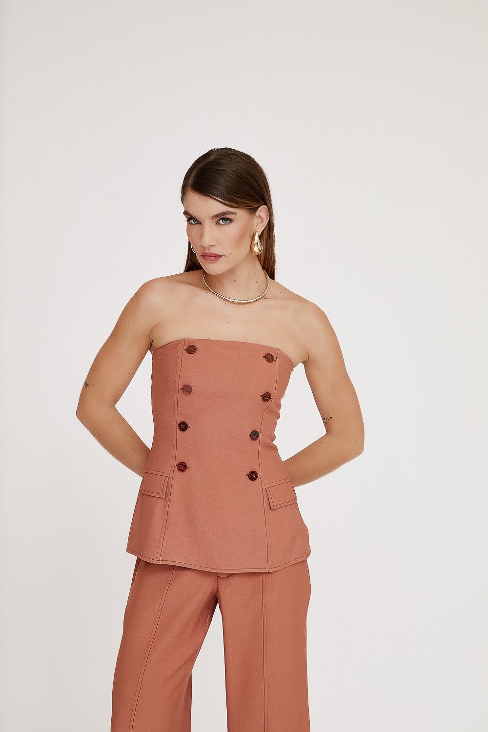 Blusa Alfaiataria Tomara que caia Ulla
