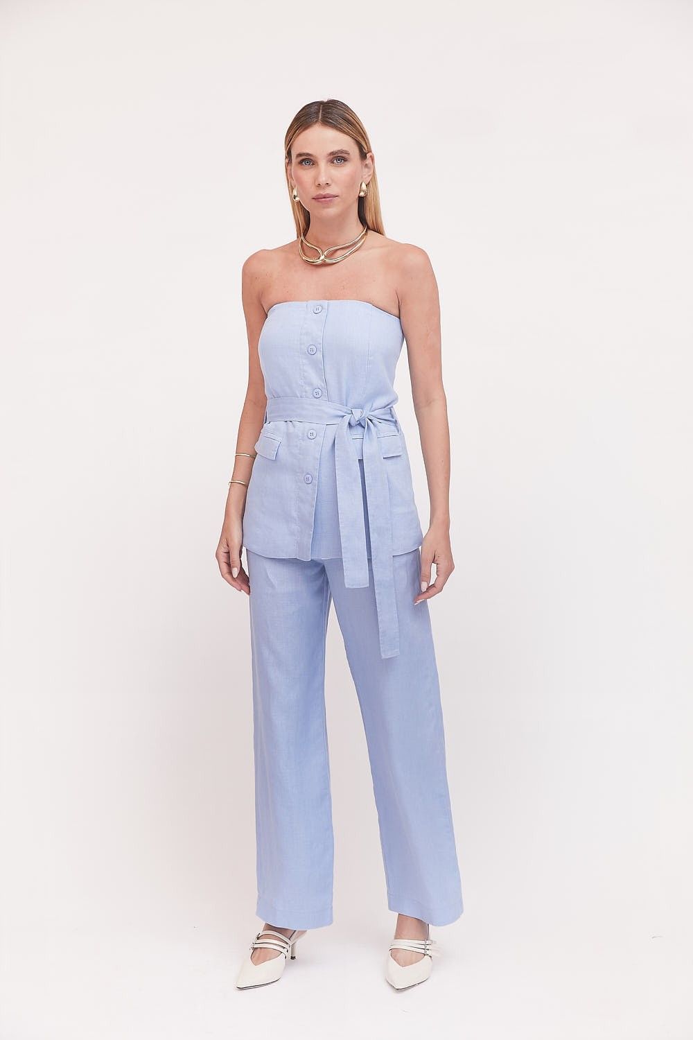 Blusa Tomara que Caia Linho Khaite