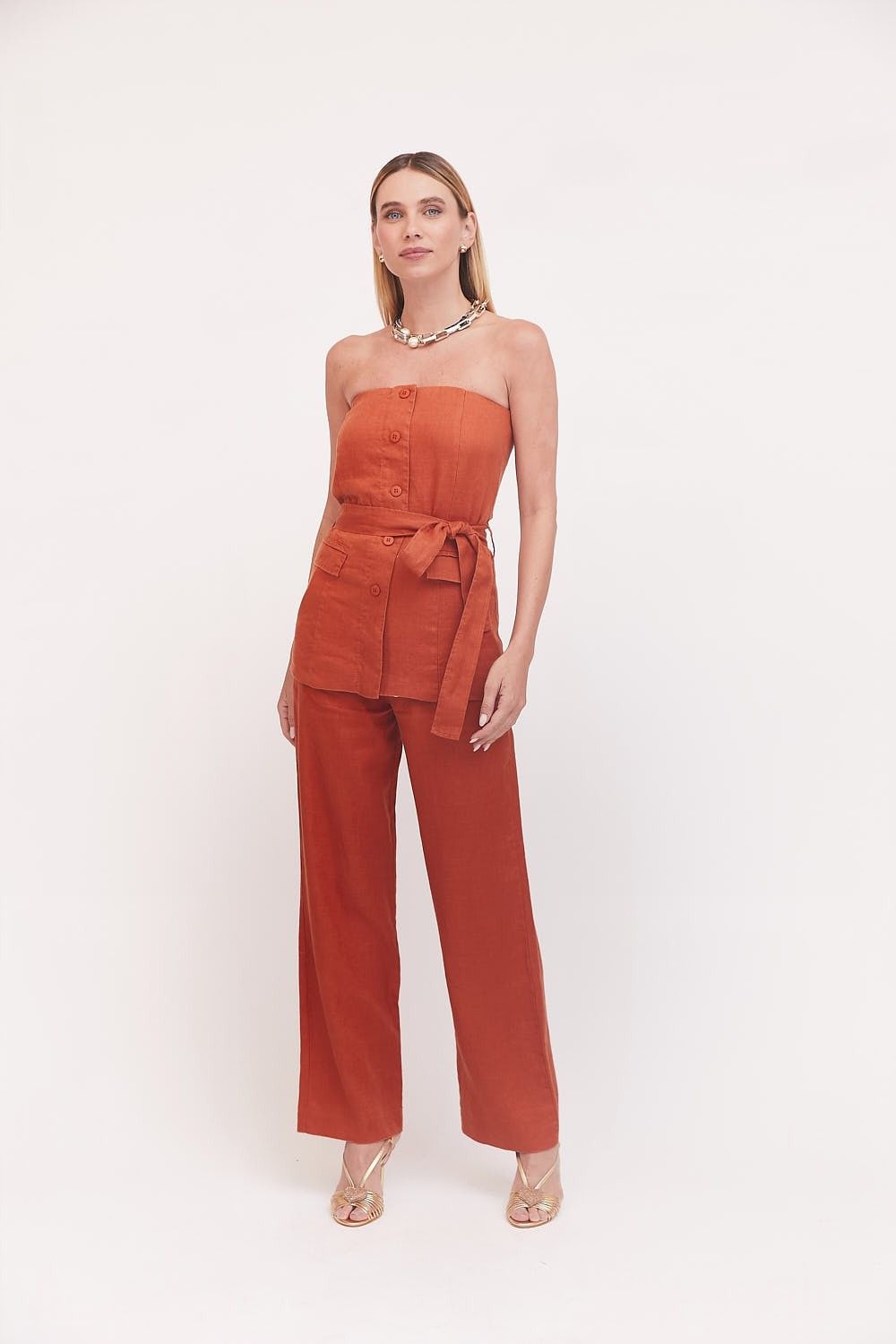 Blusa Tomara que Caia Linho Khaite