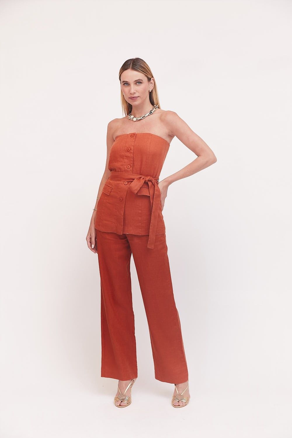 Blusa Tomara que Caia Linho Khaite