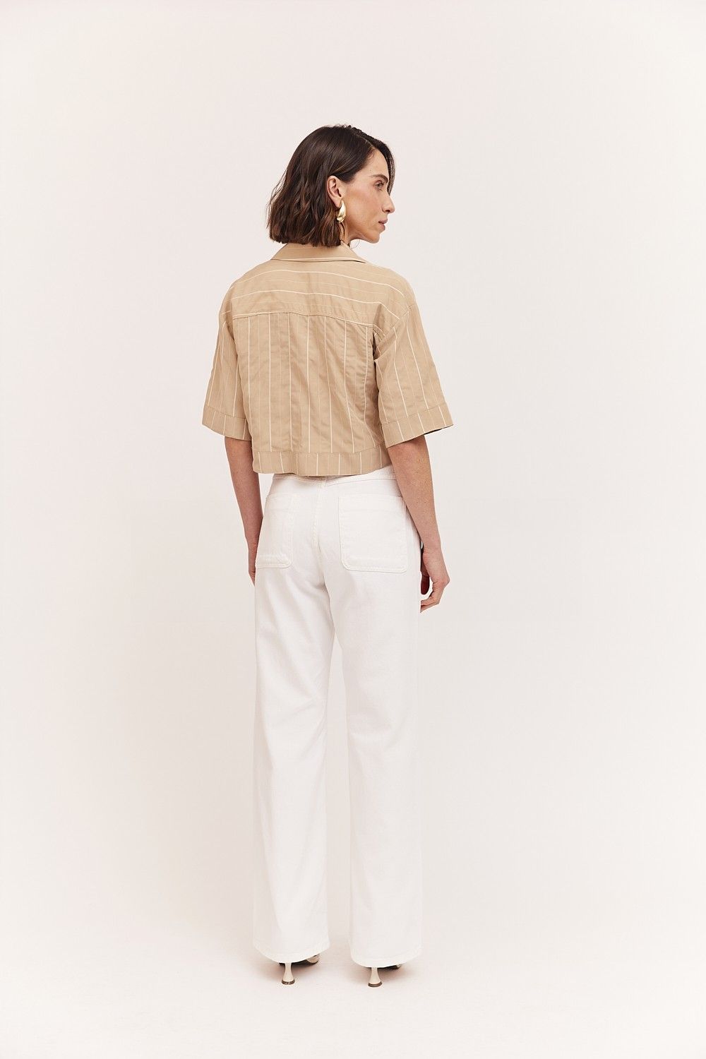 Camisa Cropped Listrada Lira