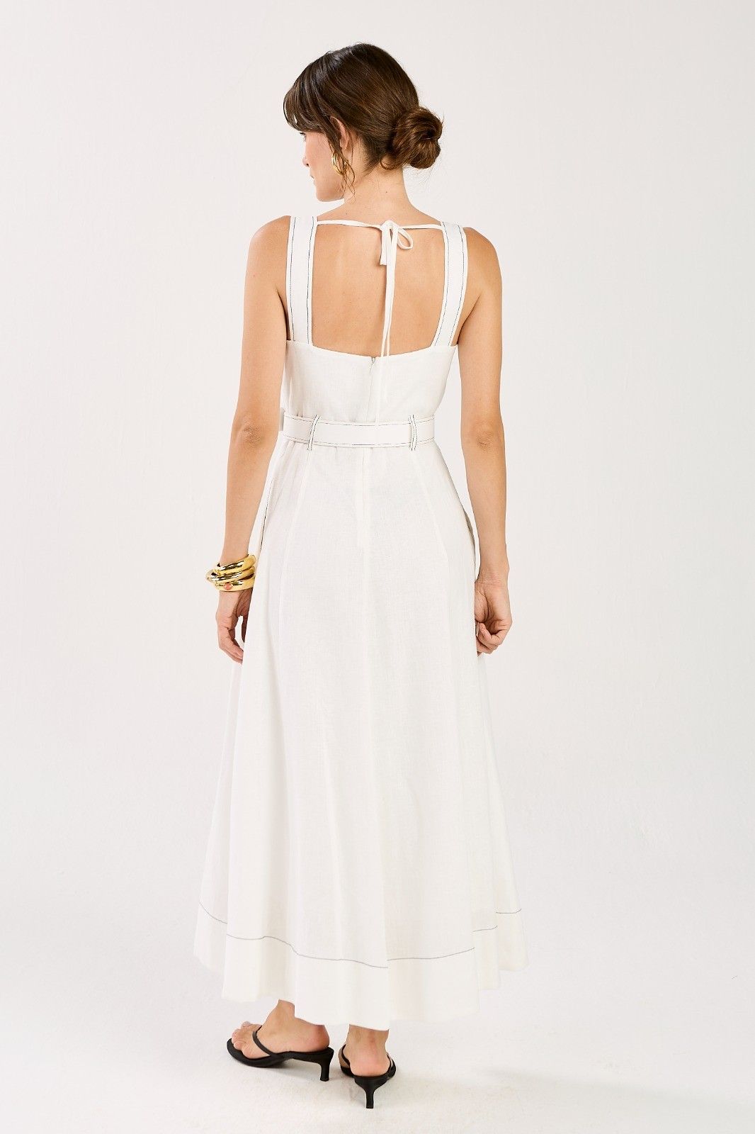 Vestido Linho Pesponto Mona