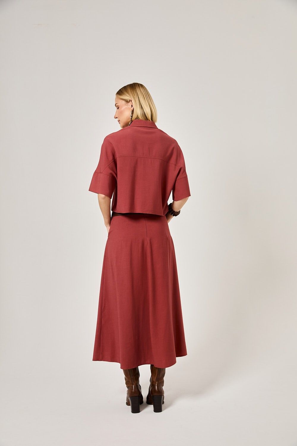 Blusa Cropped Feminina Botões Veronica