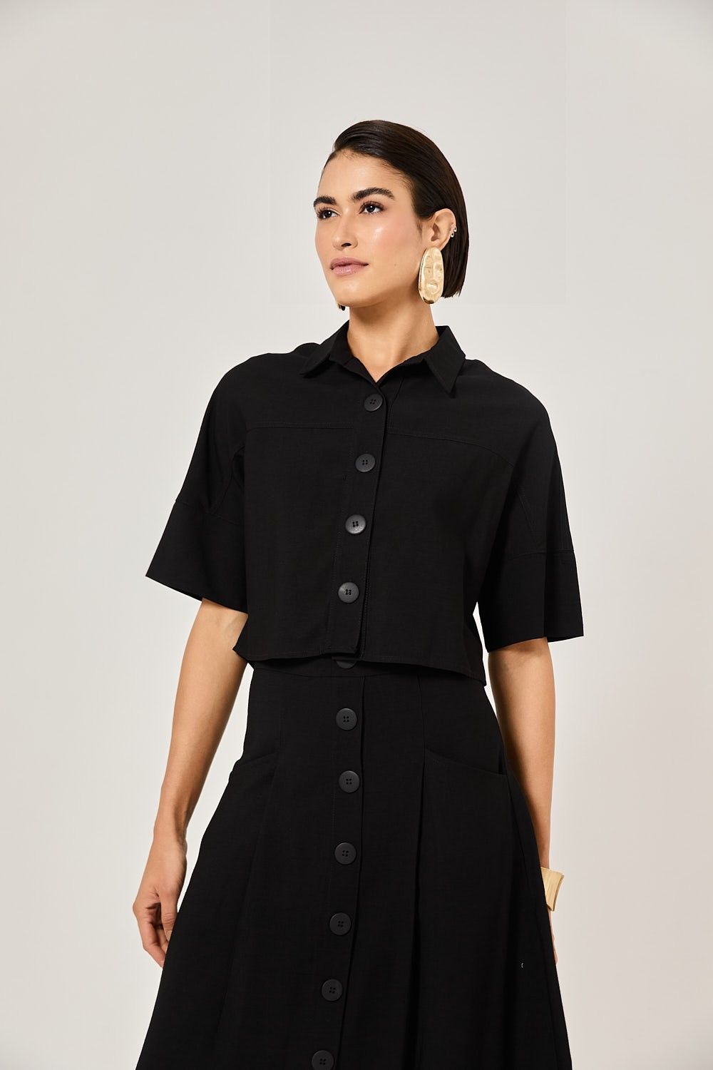 Blusa Cropped Feminina Botões Veronica