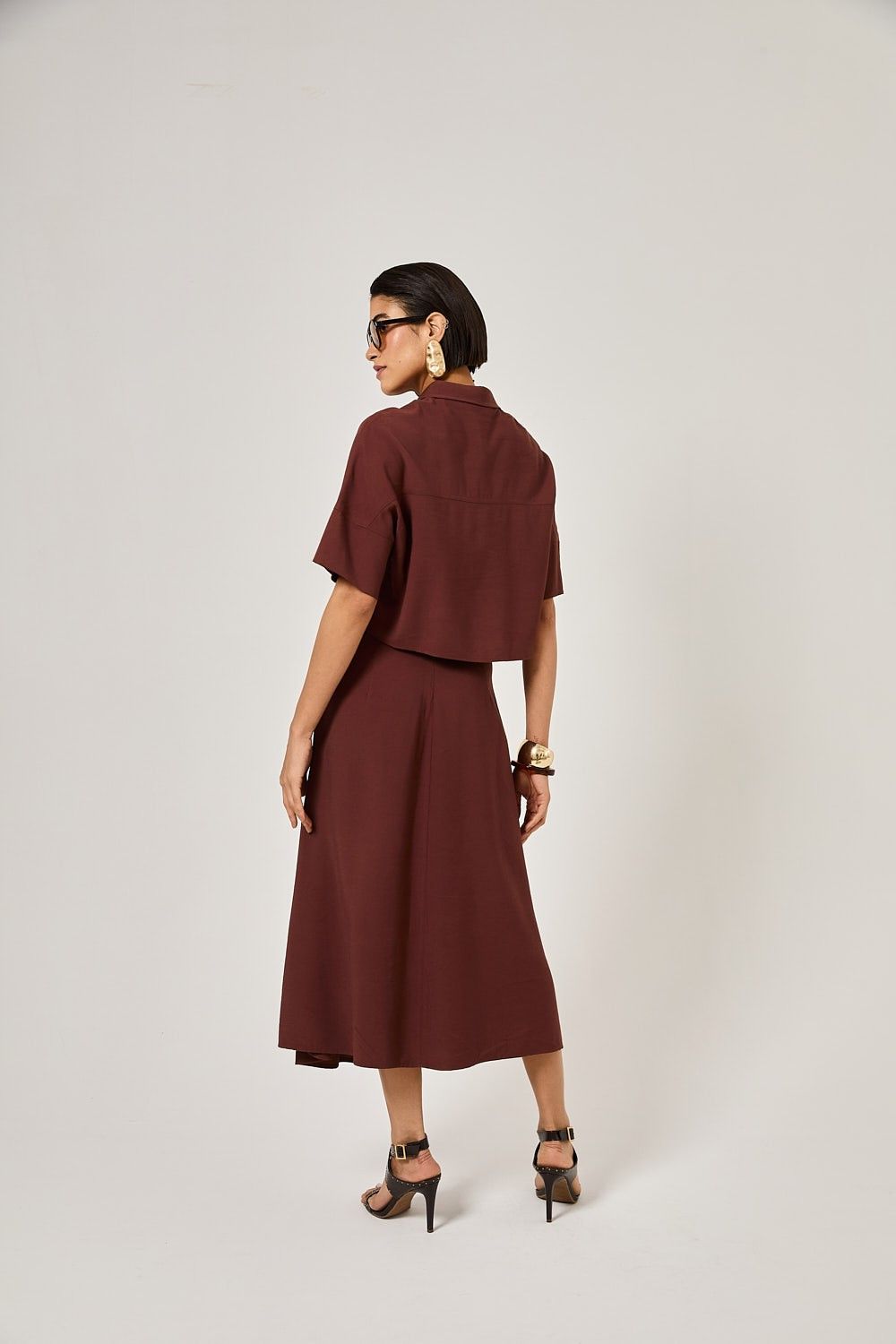 Blusa Cropped Feminina Botões Veronica