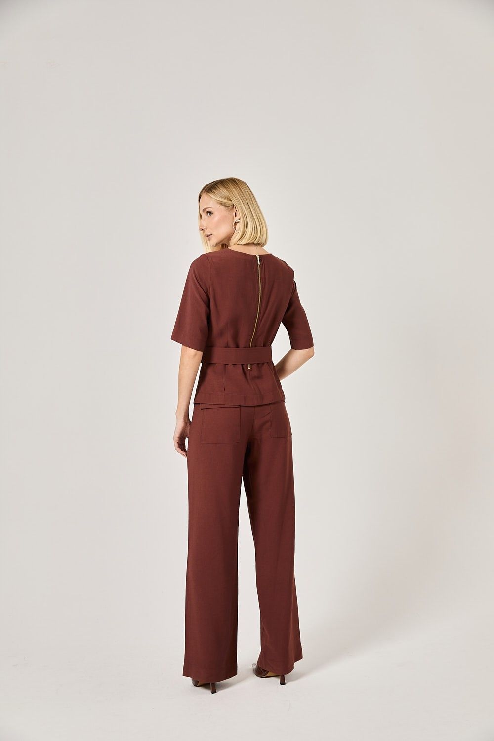 Blusa Feminina Alfaiataria com Cinto Veronica