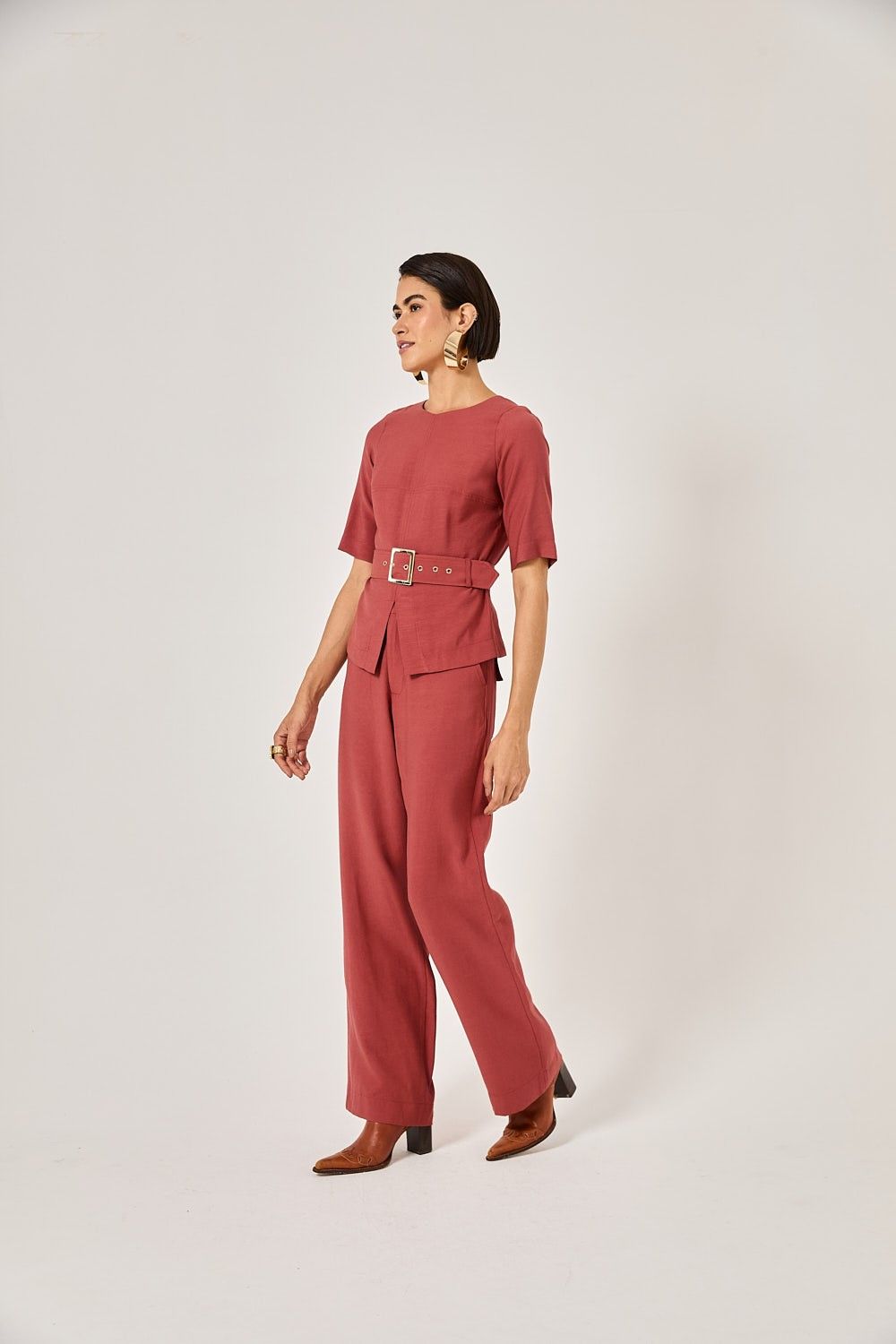 Blusa Feminina Alfaiataria com Cinto Veronica
