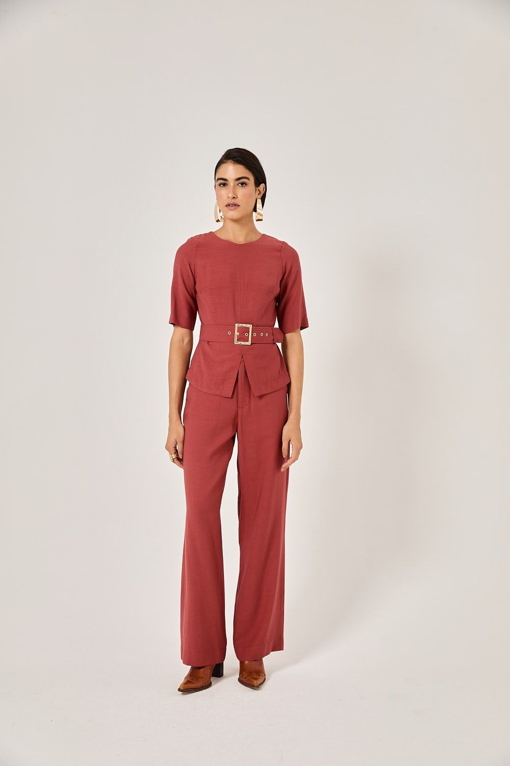 Blusa Feminina Alfaiataria com Cinto Veronica
