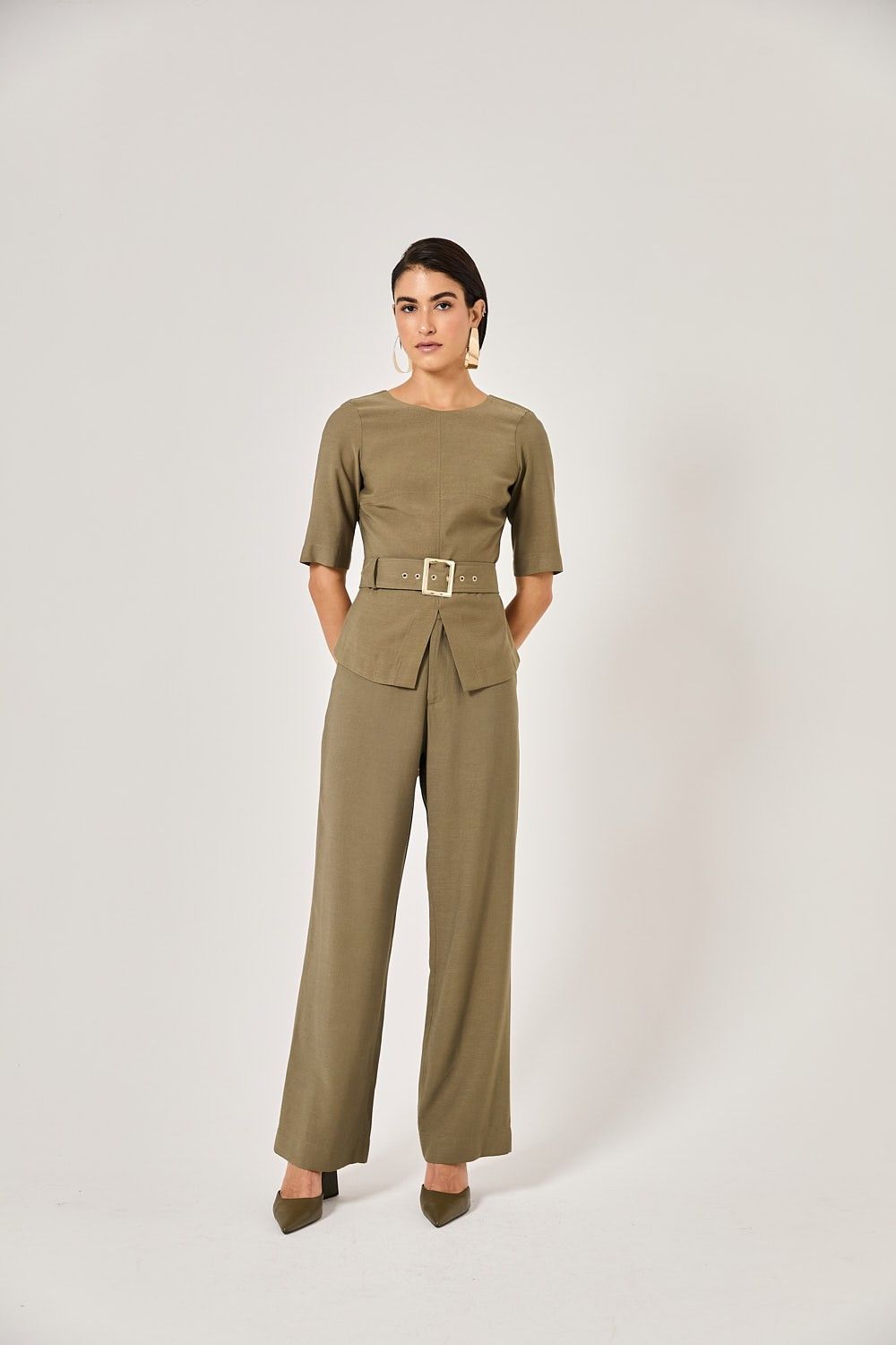 Blusa Feminina Alfaiataria com Cinto Veronica