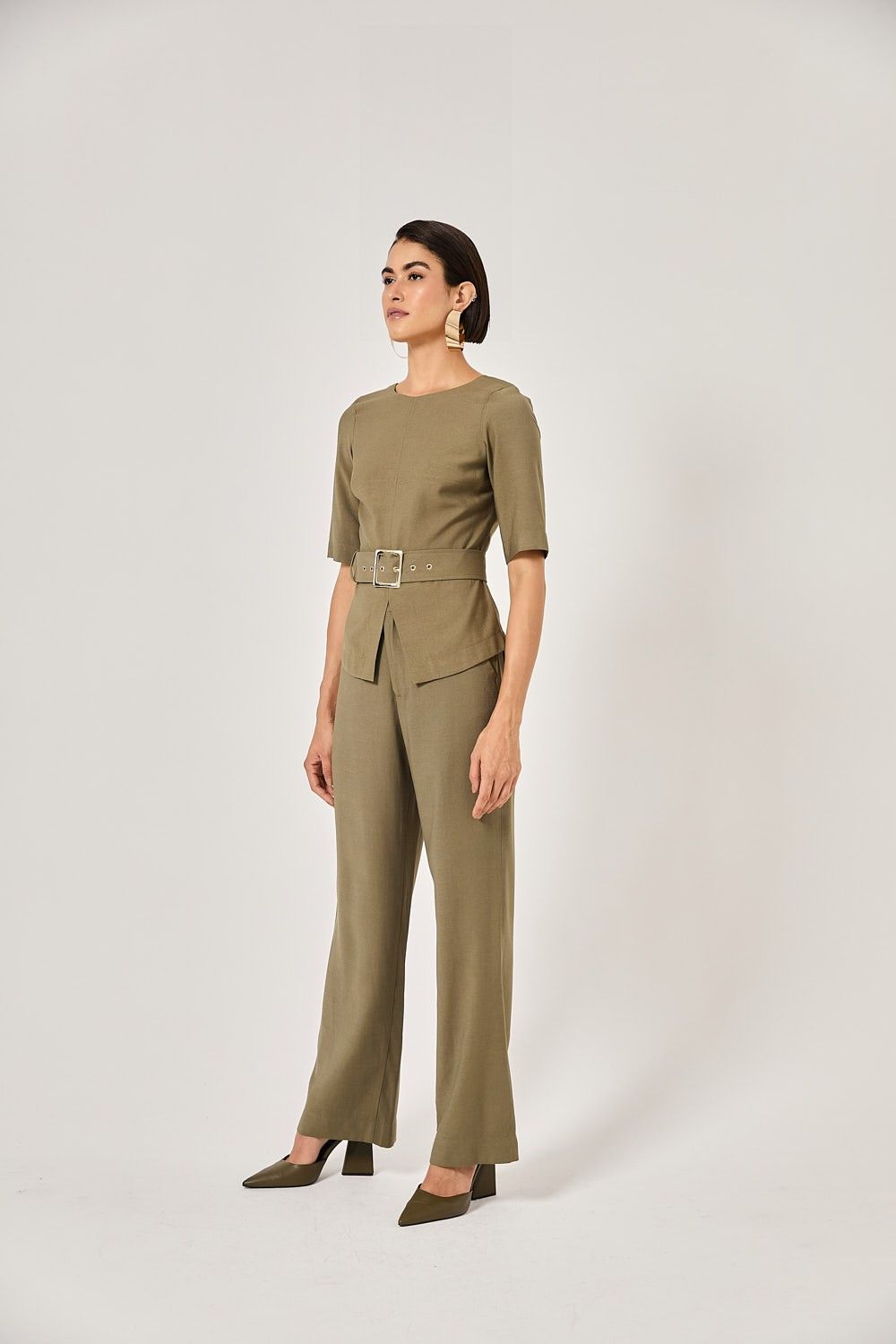 Blusa Feminina Alfaiataria com Cinto Veronica