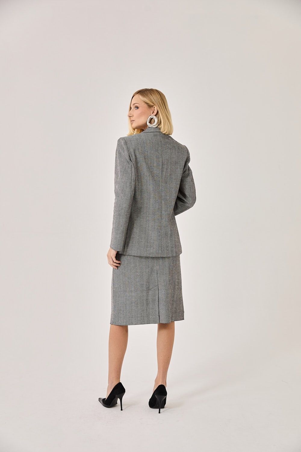 Saia Midi Reta Chevron Taty