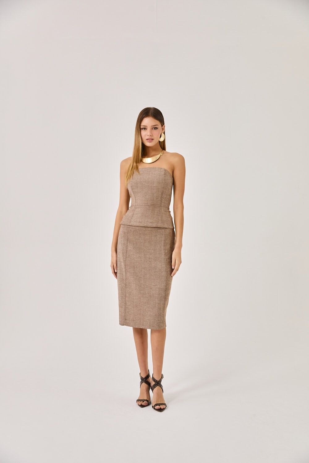 Saia Midi Reta Chevron Taty