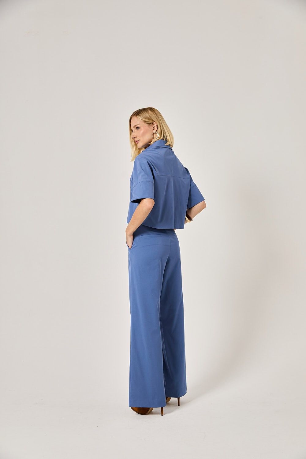 Camisa Cropped Feminina Botões Louise