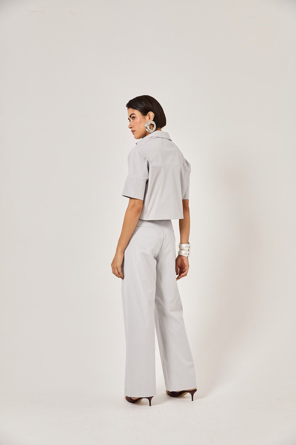 Camisa Cropped Feminina Botões Louise
