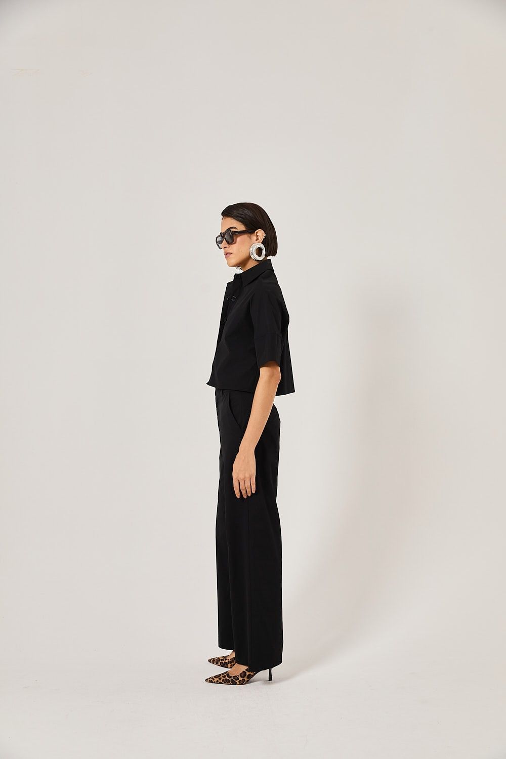 Camisa Cropped Feminina Botões Louise