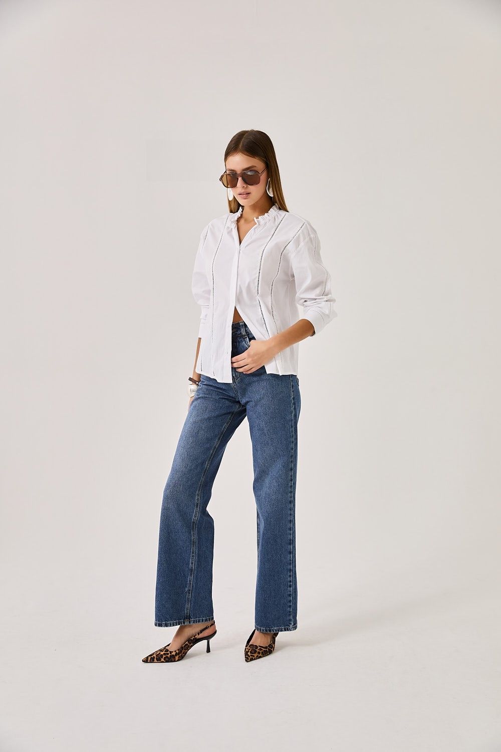 Camisa Feminina Tricoline Detalhes Andressa