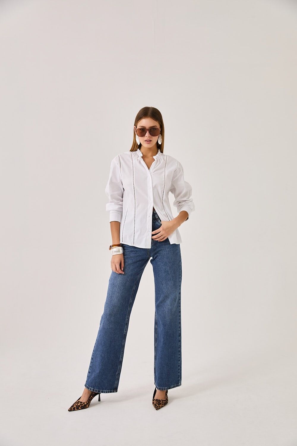 Camisa Feminina Tricoline Detalhes Andressa