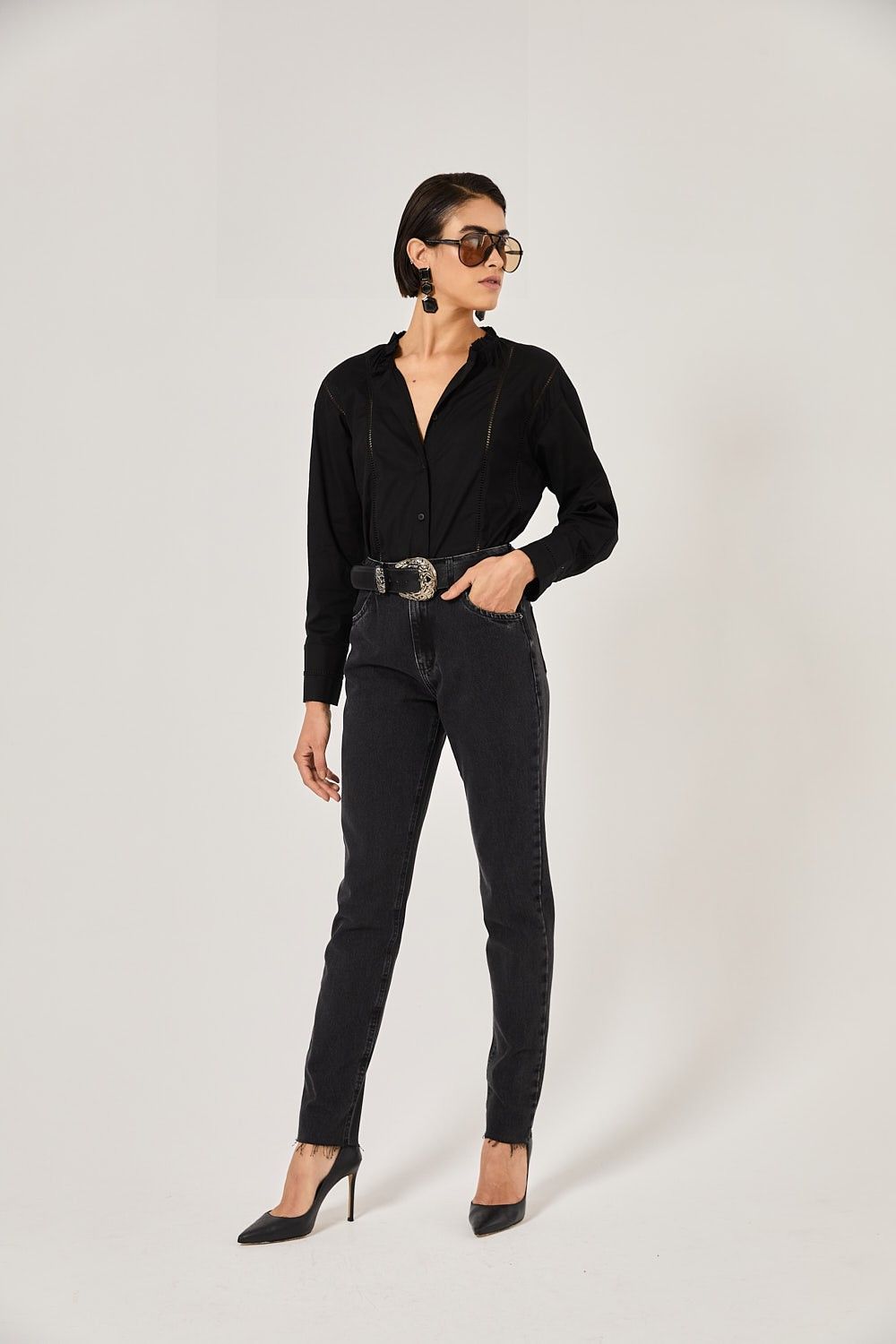 Camisa Feminina Tricoline Detalhes Andressa